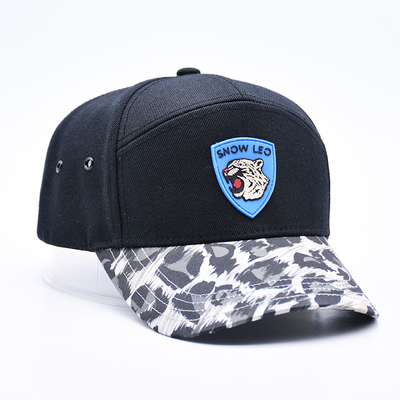 Oem Groothandel Rubber Patch Baseball Cap Custom Logo Geborduurd 7 Panel Baseball Hoed Fabrikant