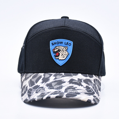Oem Groothandel Rubber Patch Baseball Cap Custom Logo Geborduurd 7 Panel Baseball Hoed Fabrikant