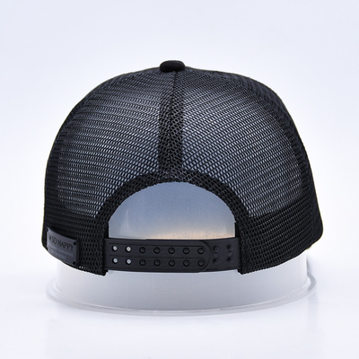 7 Panelen Zwart Suede Panelen Trucker Hoeden Hoogwaardige Mesh Cap Custom Rand Borduurwerk Velvet Trucker Hoeden Hoeden