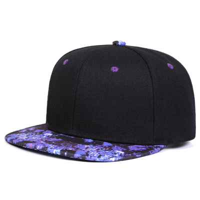 Hoogwaardige Sterrenhemel Print Snapback Hoed Custom Logo Design Flat Bill Hats 6 Panel Snapback Cap
