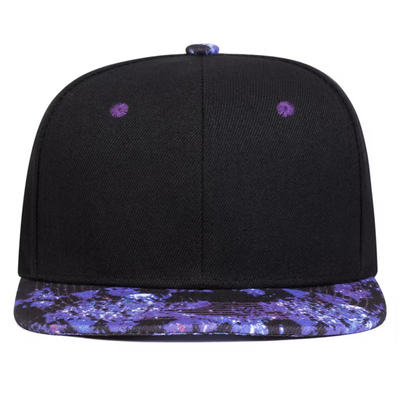 Hoogwaardige Sterrenhemel Print Snapback Hoed Custom Logo Design Flat Bill Hats 6 Panel Snapback Cap