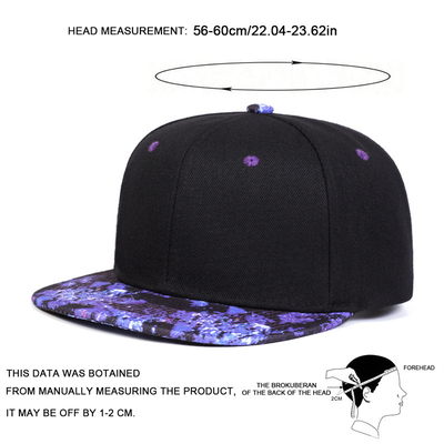 Hoogwaardige Sterrenhemel Print Snapback Hoed Custom Logo Design Flat Bill Hats 6 Panel Snapback Cap