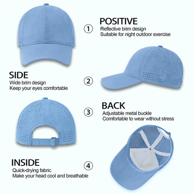 Hoogwaardige katoen polyester 6 panel sport snel droge honkbalpet Trucker verstelbare snapback honkbalpet