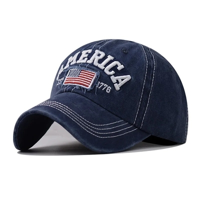 Hoed Fabrikant Groothandel 6 Panel Baseball Caps Custom 3d American Embroidery Logo Gewassen Cotton Papa Hoeden