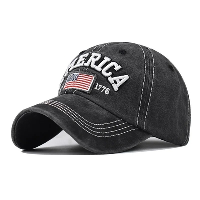 Hoed Fabrikant Groothandel 6 Panel Baseball Caps Custom 3d American Embroidery Logo Gewassen Cotton Papa Hoeden