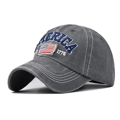 Hoed Fabrikant Groothandel 6 Panel Baseball Caps Custom 3d American Embroidery Logo Gewassen Cotton Papa Hoeden