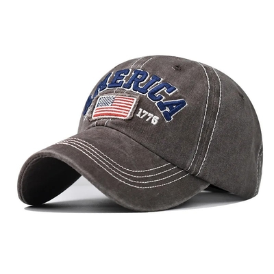 Hoed Fabrikant Groothandel 6 Panel Baseball Caps Custom 3d American Embroidery Logo Gewassen Cotton Papa Hoeden