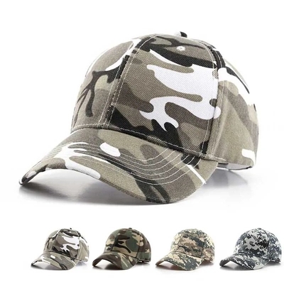 Verstelbare camouflage mannen Baseball Cap Logo Camouflage Tactische 6 Panel Baseball Hoeden