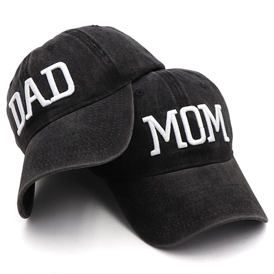 Twee Tone Wash geborduurde brief Papa Mama Mesh Trucker Hoed Groothandel Retro Trucker Hoed