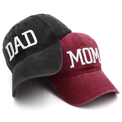 Twee Tone Wash geborduurde brief Papa Mama Mesh Trucker Hoed Groothandel Retro Trucker Hoed