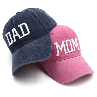 Twee Tone Wash geborduurde brief Papa Mama Mesh Trucker Hoed Groothandel Retro Trucker Hoed