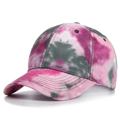 Custom Fashion Hip Hop 6 Panel Tie Dye Baseball Hoed Cap Hoog Kroon Onregelmatige Print Baseball Hoeden