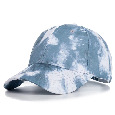 Custom Fashion Hip Hop 6 Panel Tie Dye Baseball Hoed Cap Hoog Kroon Onregelmatige Print Baseball Hoeden