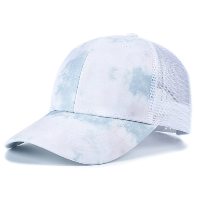 Custom Fashion Hip Hop 6 Panel Tie Dye Baseball Hoed Cap Hoog Kroon Onregelmatige Print Baseball Hoeden