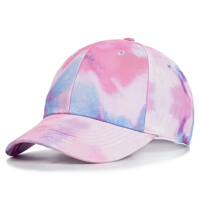 Custom Fashion Hip Hop 6 Panel Tie Dye Baseball Hoed Cap Hoog Kroon Onregelmatige Print Baseball Hoeden