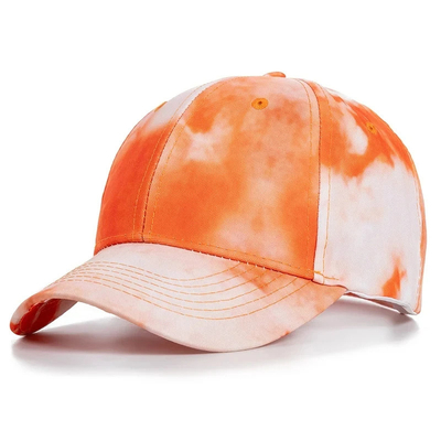 Custom Fashion Hip Hop 6 Panel Tie Dye Baseball Hoed Cap Hoog Kroon Onregelmatige Print Baseball Hoeden