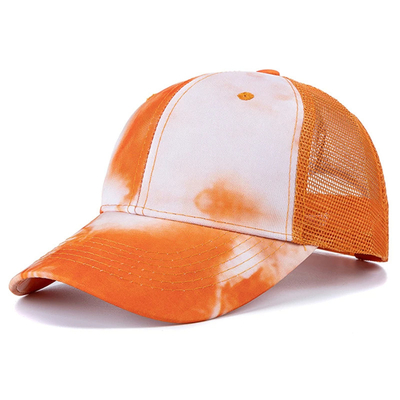 Custom Fashion Hip Hop 6 Panel Tie Dye Baseball Hoed Cap Hoog Kroon Onregelmatige Print Baseball Hoeden