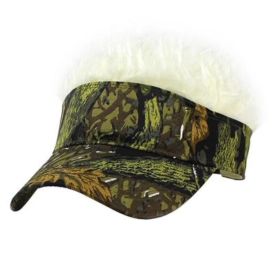 Nieuwe mannen flair Spiked haar visor zon grappige golf hoeden kleurrijke pruik Peaked verstelbare honkbalpetten