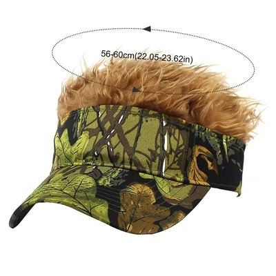 Nieuwe mannen flair Spiked haar visor zon grappige golf hoeden kleurrijke pruik Peaked verstelbare honkbalpetten