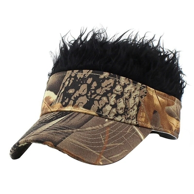 Nieuwe mannen flair Spiked haar visor zon grappige golf hoeden kleurrijke pruik Peaked verstelbare honkbalpetten