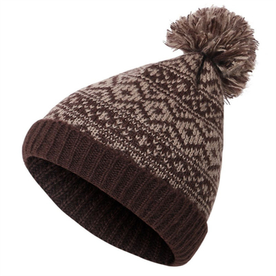 Vrouwelijke wintermerken bont pompons pet meisjes gebreide bonnetten pet dikke vrouwen skullies bonnetten