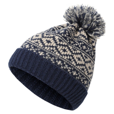 Vrouwelijke wintermerken bont pompons pet meisjes gebreide bonnetten pet dikke vrouwen skullies bonnetten