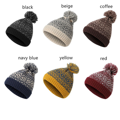Vrouwelijke wintermerken bont pompons pet meisjes gebreide bonnetten pet dikke vrouwen skullies bonnetten