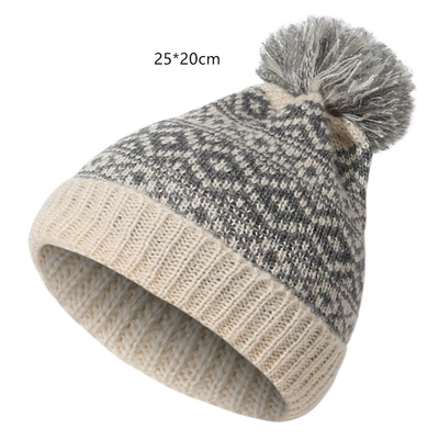 Vrouwelijke wintermerken bont pompons pet meisjes gebreide bonnetten pet dikke vrouwen skullies bonnetten