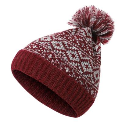 Vrouwelijke wintermerken bont pompons pet meisjes gebreide bonnetten pet dikke vrouwen skullies bonnetten