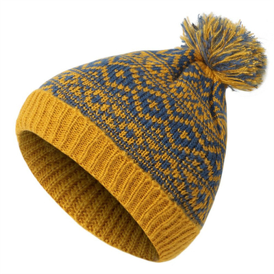 Vrouwelijke wintermerken bont pompons pet meisjes gebreide bonnetten pet dikke vrouwen skullies bonnetten