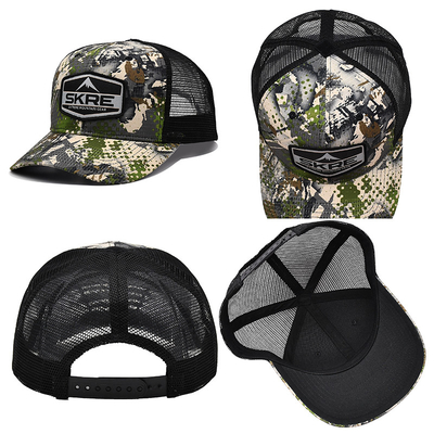 Custom Logo Mesh Back Trucker Hoed Groothandel 6 Panel Camouflage Trucker Cap Gepersonaliseerd