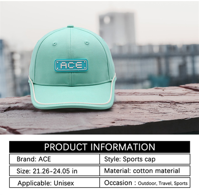 OEM Custom Ace Rubber Patch Pvc Logo Baseball Cap 6 Panel Sport Hoeden Gorras