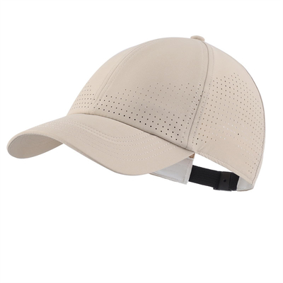 Groothandel Custom 6 Panel Unisex Laser Perforated Waterdicht Baseball Golf Cap Hoed Mesh Sport Hoeden