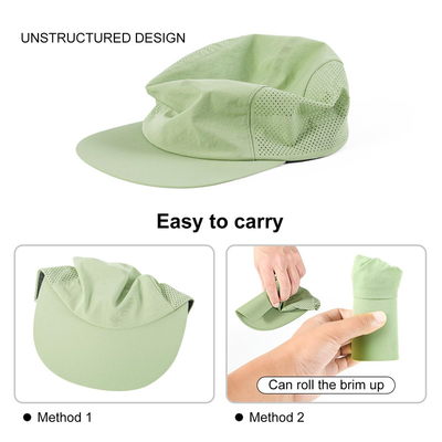 Onstructureerde honkbalpet Vlakrand Snelle Drooglopende Camper Caps Outdoor Sports Hoed voor mannen en vrouwen