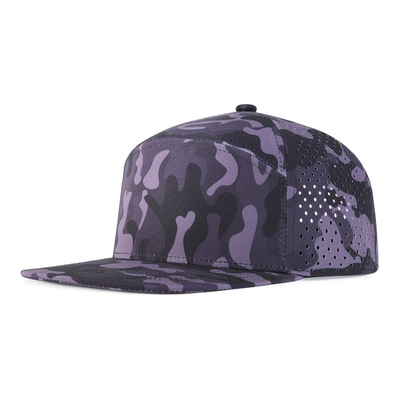 Op maat gemaakte Snapback Hoed Verstelbare prestaties Laser Cut Hole Perforated Snapback Cap