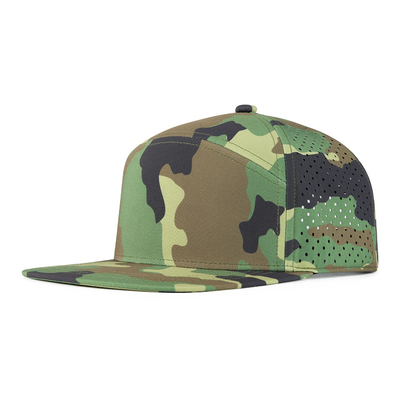 Op maat gemaakte Snapback Hoed Verstelbare prestaties Laser Cut Hole Perforated Snapback Cap