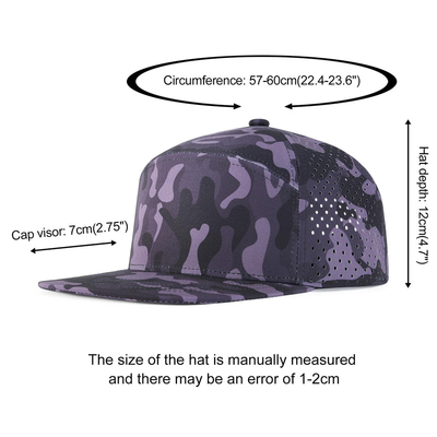 Op maat gemaakte Snapback Hoed Verstelbare prestaties Laser Cut Hole Perforated Snapback Cap