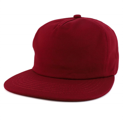 Op maat gemaakte plain 5 panel snapback cap verstelbare ongestructureerde snapback hoed groothandel