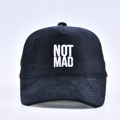 Hoog profiel geborduurde Suede Trucker Cap Custom Logo 5 Panel Mesh Trucker Hoed