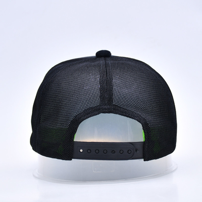 Hoog profiel geborduurde Suede Trucker Cap Custom Logo 5 Panel Mesh Trucker Hoed