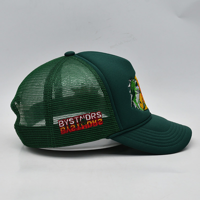 Op maat geborduurd 5 paneel schuim trucker caps hoge kwaliteit touw trucker cap met logo