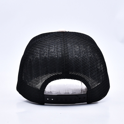 Hoog profiel 3D borduurwerk touw Trucker Hoed Custom Logo Mesh Back Trucker Cap