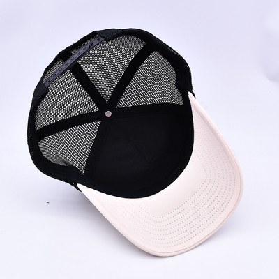 Hoog profiel 3D borduurwerk touw Trucker Hoed Custom Logo Mesh Back Trucker Cap