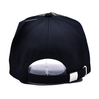 Unisex Luxe Zwarte Baseball Pet Geborduurd Gorras Custom Logo 5 Paneel Katoenen Baseball Cap