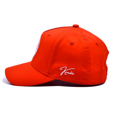 OEM Custom Design Uw Eigen Rubber Pvc Logo 5 Panel Heren Dames Hardlopen Sport Gorras Cap Nylon Rood Golf Baseball Pet