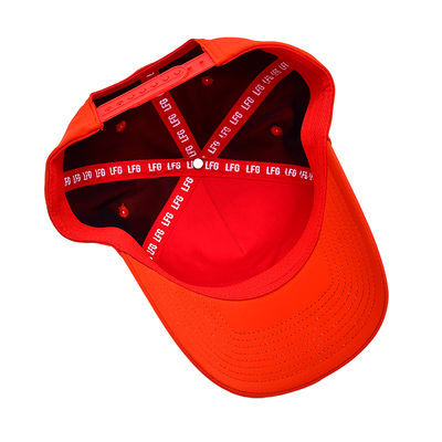 OEM Custom Design Uw Eigen Rubber Pvc Logo 5 Panel Heren Dames Hardlopen Sport Gorras Cap Nylon Rood Golf Baseball Pet