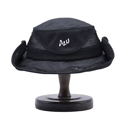 Hoogwaardige op maat geborduurde gedrukte zonnebril emmer duikpetten grote rand vispet