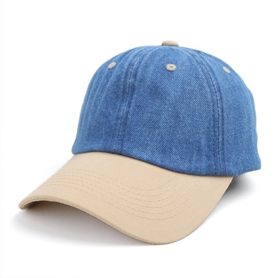 Groothandel Custom Logo Zuur Wassen Katoen Vintage Papa Hoed Verstelbare Denim Sport Gewassen Zwarte Baseball Cap