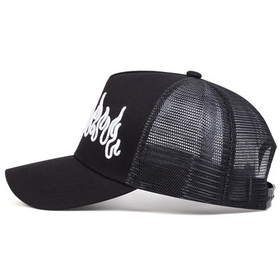 Flame Street Style Verstelbare Hip Hop Pet Geborduurde Snapback Gebogen Klep Trucker Mesh Sport Cap