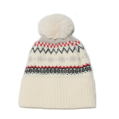 Herfst-winter wolen hoed Hugger Toque Cap Stocking Hoofd horloge Bohemeen Geometrisch gebreide vlies Verdikte